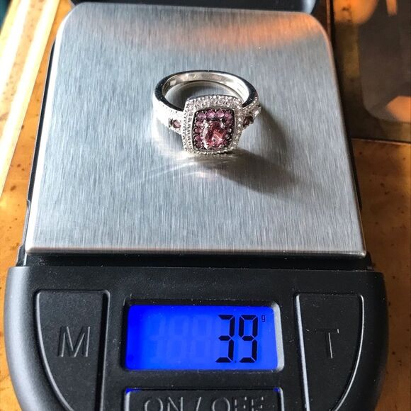 Natural Rubellite Sterling Silver Ring Size 6 - Picture 8 of 8
